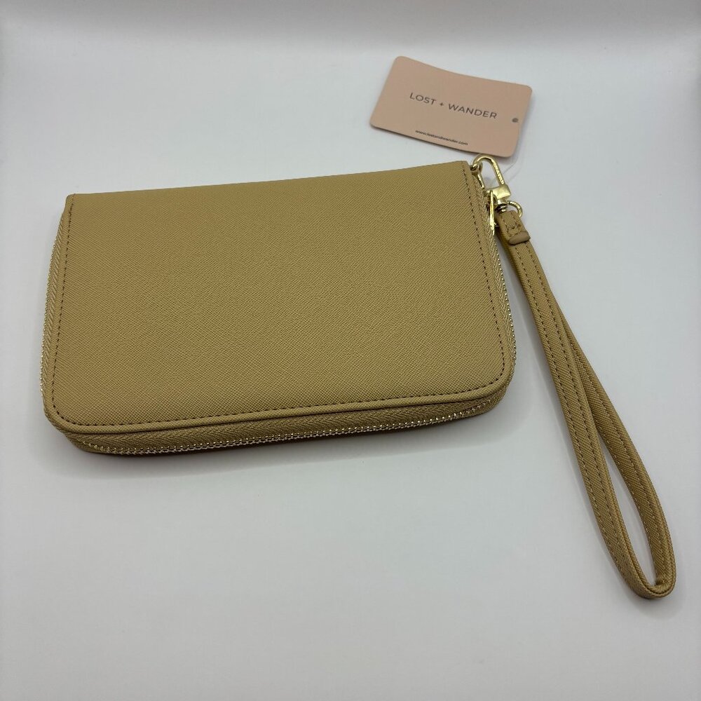 New Lost + Wander Passport & document wallet/wristlet soft faux saffiono leather